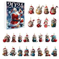 Christmas Advent Blind Box Cat Car Accessory With Acrylic Material For Celebration Style A