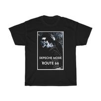 230 Gsm 100% medvilnė Depeche Mode 1987 Route 66 elektroninės naujosios bangos unisex klasikiniai marškinėliai S įvairiaspalvis