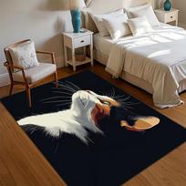 1pc Cute Calico Cat Rug Realistic Feline Pattern Non Slip Floor Mat for Living Room Bedroom Pet Lover Home Decor Carpet 40X60cm