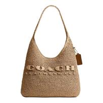 COACH Brooklyn 28 Magnetinis Sagtis Logotipas Popierinė Peties Rankinė Maža Moteriška Šviesiai Ruda ruda
