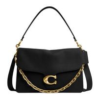 COACH ChainTabby 35 Branded Gold Chain Leather Shoulder Bag Large Women's Black juoda
