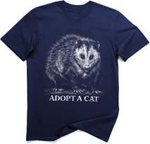 Adopt a Cat Opossum Funny Meme T-Shirt S įvairiaspalvis