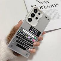 Emoji Keyboard Phone Case For Samsung Note 20 S20 S21 S22 S23 S24 S25 Ultra Cute Chat Pattern TPU Fashion Protective Cover Galaxy Note 20 balta