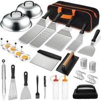 35PCS Griddle Accessories Kit for Blackstone and Camp Chef, Flat  Grill Tools Set with Enlarged Spatulas and Basting Cover