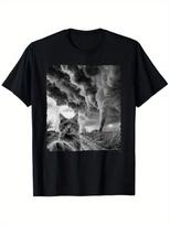 Funny Cat Selfie Tornado Storm Graphic Tee - Black Unisex Short-Sleeve T-Sh S įvairiaspalvis