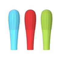 3PCS Silicone Sensory Chewable Pencil Toppers Stress Relief Textured Pencil Sleeves Anti Nail Biting Pencil Grips raudona