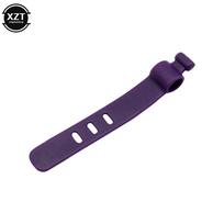 5Pcs/Lot Releasable  Silicone Tie Cable Organizer Phone Cable Multipurpose Winder Holder Clip For Mouse Earphone Wire Organizer violetinė