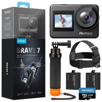 AKASO Brave7 Action Camera 4K60fps IPX8 Waterproof 10M Underwater Camera with Image Horizon Visual Remote Wind Noise Voice Floating Hand Headband Set juoda