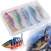 Žvejybos masalas 5 vnt 3D High Simuiation Fish Eye 7 segmentų jūrinės žvejybos masalas žvejybos reikmenys 5PCS