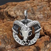 Šiaurės vikingų Odinuna titano plieno avių runos trikampio ženklo nerūdijančio plieno pakabukas vyrams Pure Pendant sidabras