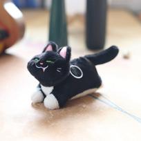 Mielas Mielas Juodo Katino Pakabukas Pliušinis Žaislas Lėlė Kačiukas Krepšio Pakabinamas Raktų Pakabukas Lėlė Lėlė 14cm