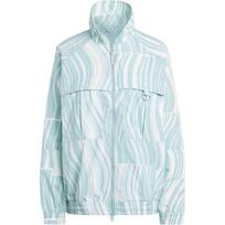 Adidas Stella McCartney Collaboration Striped Pattern Full Print Stand Collar Long Sleeve Jacket Women Jacket White HT1102 XL