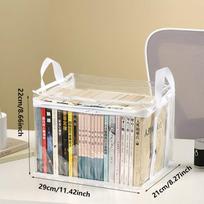 1 pcs Foldable book box student dormitory classroom book organizer transparent waterproof household book organizing storage box