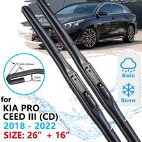 Car Front Wiper Blade For KIA Pro Ceed Mk3 CD 2018    2022 Cee'd Windscreen Windshield Windows Wipers LHD