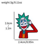 Funny Creative Cartoon Rick and Morty Metal Badge Comedy Animated Characters Alloy Drip Brooch