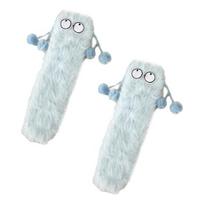 1 Pair Women Imitation Mink Fleece Socks Ultra Warm Big Eyes 3D Cartoon Socks Elastic Fit Soft Thick Cozy Thermal Socks šviesiai mėlyna spalva