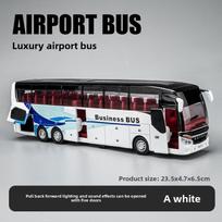 1:32 Mastelio Metalo Lydinio SETRA Prabangaus Autobuso Modelis Vaikų Žaislinis Automobilis Verslo Kelionių Autobusas Atgal Traukiamas Garsas ir Šviesa Miniatiūra balta