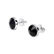 Calvin Klein Empower Series Trendy Minimalist Titanium Steel Earrings Unisex Earrings KJAQME0904 Box,Stud Earrings-1 Pair,Black
