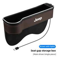 Jeep automobiliui LED žibintai Sėdynės tarpas Sandėliavimo dėžutė Puodelio laikiklis Su USB įkrovimu Jeep Grand Cherokee Wrangler JK Gladiator Compa