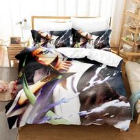Comforter Top Anime Bleach Kurosaki Ichigo Bedding Set Boys Girls Twin Queen Size Bed For Kids Adult Customizable Comforter (quilt)-EU Single(135*200cm)3pcs