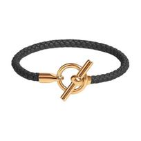 Hermes Glenan Buckle Calfskin Bracelet Men Bracelets Black H077240F89T3 Box+Shopping Bag,T4