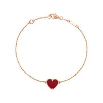 Van Cleef & Arpels Sweet Alhambra Heart Red Agate Chalcedony Bracelet Women bracelet Rose-Gold VCARN59L00 Box,Warranty Not Included