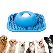 Slow Feeder Dog Bowl with Lick Mat Non-Slip Dog Lick Bowl with Interactive Rolling Ball Silicone Dog Licking Toy for Liquid And Thick Treat Dogs Cats mėlyna