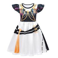 Kpop Demon Hunters Rumi Mira Zoey Girl Cosplay Dress For Kids With Flared Sleeves And Cartoon Pattern For Summer Play Style D,160cm