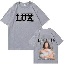 2026 New Hot Selling Rosalía LUX Cotton Printed TShirt Unisex Harajuku Style Short Sleeve Crew Neck Casual Gift Loose TShirt S
