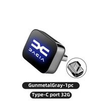 Car Stickers Metal USB Type-C Flash Drive Memory Stick Music Saver For Dacia Duster Logan Sandero Lodgy Dokker Stepway Mcv 2