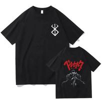 Berserk T Shirts Guts Funny T Shirt Men Cool Manga Graphic T-Shirt Japanese Anime Women Cotton Manga Hip Hop Tops Tees 71829 S įvairiaspalvis