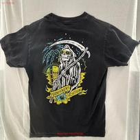 RSQ Collective PERMANENT VACATION T Shirt Skeleton GRIM REPEAR SZ Medium vintage Washed graphic Top For Everyday Wear Stretched S įvairiaspalvis