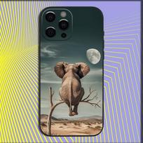 Mielas Šaunus Drambliukas Telefono Dėklas iPhone 16,15,14,13,12,11,Pro,X,XS,Max,XR,Plus,Mini Minkštas Juodas Dangtelis iPhone13