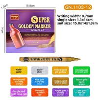 Acrylic Paint Marker Set With 0.7mm Tip Metallic Art Supplies For Crafts And Drawing 12 Colors