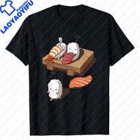 Funny Japanese Nigiri Sushi Sleepwalking Tee Unisex Women Short-sleev Fashion Graphic Tshirts Harajuku Casual Streetwear Tops M