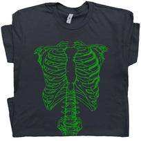 Green Skeleton T Shirt Vintage Spinal Tap Spine Ribs Movie Tee 70s 80s Halloween Unisex T-Shirt S įvairiaspalvis