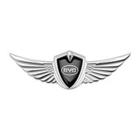 Car Chrome Metal Logo Side Body Fender Angel Wings Sticker For BYD F3 I3 F6 S6 S8 E5 E6 G3 G6 L3 S7 M6 Tang Song Qing Yuan Max sidabras