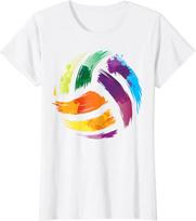 Funny Birthday Gift Colorful Volleyball Cute Colorsplash Ball T Shirt  Unisex Women Short Sleeve TShirt Harajuku Graphic T Shirts S