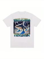 Tralalero Tralala Funny Shark Meme TShirt Black Retro Hip Hop Style Tee for Unisex  Women Casual Humor Graphic with TRAILERA Text S
