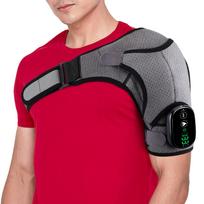 Electric Massage Belt Back Brace Support Adjustable Led Hot Compress Heating Shoulder Shawl pilka spalva