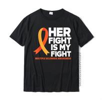 Her Fight Is My Fight MS Multiple Sclerosis Awareness T-Shirt Cotton Printed Tops T Shirt On Sale Men Top T-Shirts Classic S įvairiaspalvis
