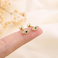 Evil Eye Mini Cartilage Earring Screw Back Helix Tragus Stud Comfortable Sleep In Hypoallergenic Personalized Jewelry