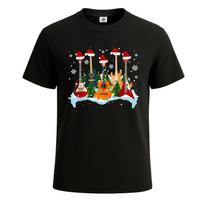 Retro Guitar Christmas Tree Guitar Santa Xmas Gift Party Mens T Shirt Tee Top S įvairiaspalvis