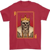 King Playing Card Gothic Skull Poker Mens T-Shirt 100% Cotton S įvairiaspalvis
