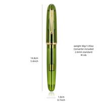Jinhao 9019 Fountain Pen Limited Heartbeat M Nib Olive Green Transparent Barrel for Calligraphy Signature A7555 (Olive Green,M) alyvuogių žalios spalvos