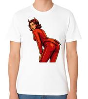 Sexy Devil Girl Pinup Unisex Graphic T-Shirt Retro Adult Art Tee S įvairiaspalvis