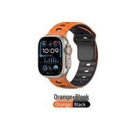 Two-Color Silicone Strap for Apple Watch 10/9/8/7/6 Generations 46mm iWatch S10