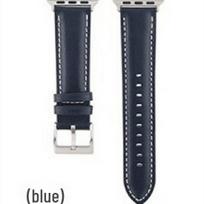 Compatible with Apple Watch Series 11/10/9, top-layer calfskin, minimalist style, lightweight, available in large quantities. 22 mm mėlyna