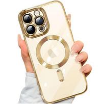 Etui Magsafe Case Do Apple Iphone 14 Pro Alogy Glamour Luxury Ring Obudowa Złoto-Przezroczyste + Szkło