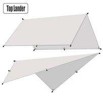 Camping Tarp Waterproof Tent Tourist Awning Shade Garden Canopy Beach Sunshade Outdoor Ultralight Sun Shelter Hiking Backpacking 3x3m šviesiai pilka spalva